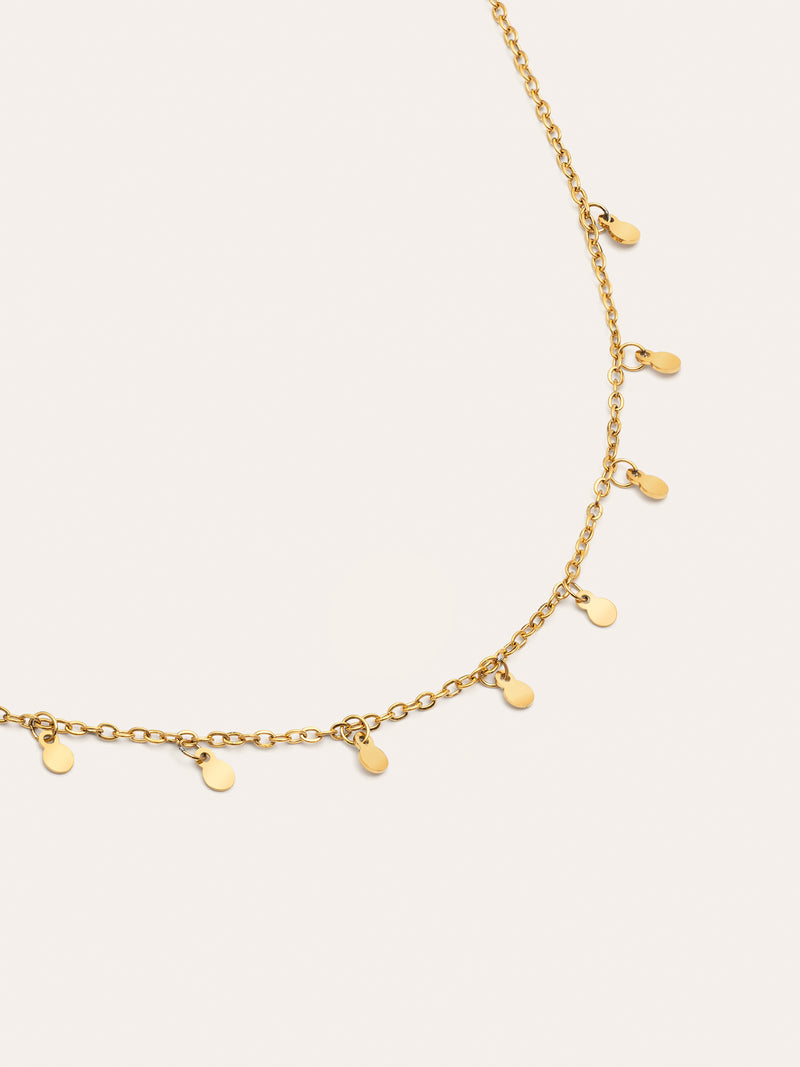Mini Moons 3mm Stainless Steel Gold Necklace