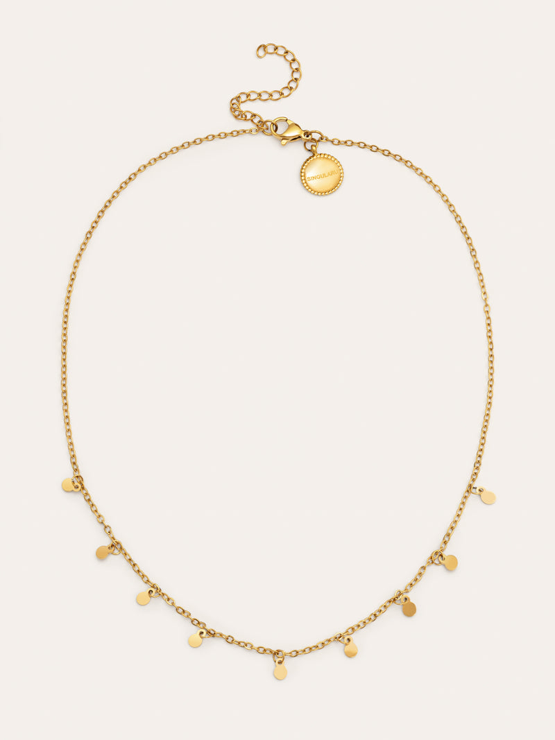 Mini Moons 3mm Stainless Steel Gold Necklace