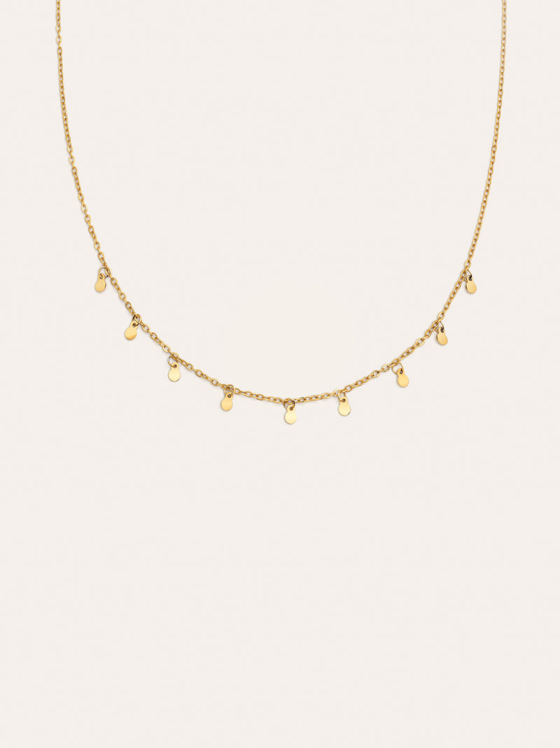 Mini Moons 3mm Stainless Steel Gold Necklace