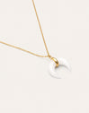 Collar Mini Moon Blanco Acero Baño Oro