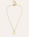 Collar Mini Moon Blanco Acero Baño Oro