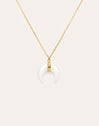 Collar Mini Moon Blanco Acero Baño Oro
