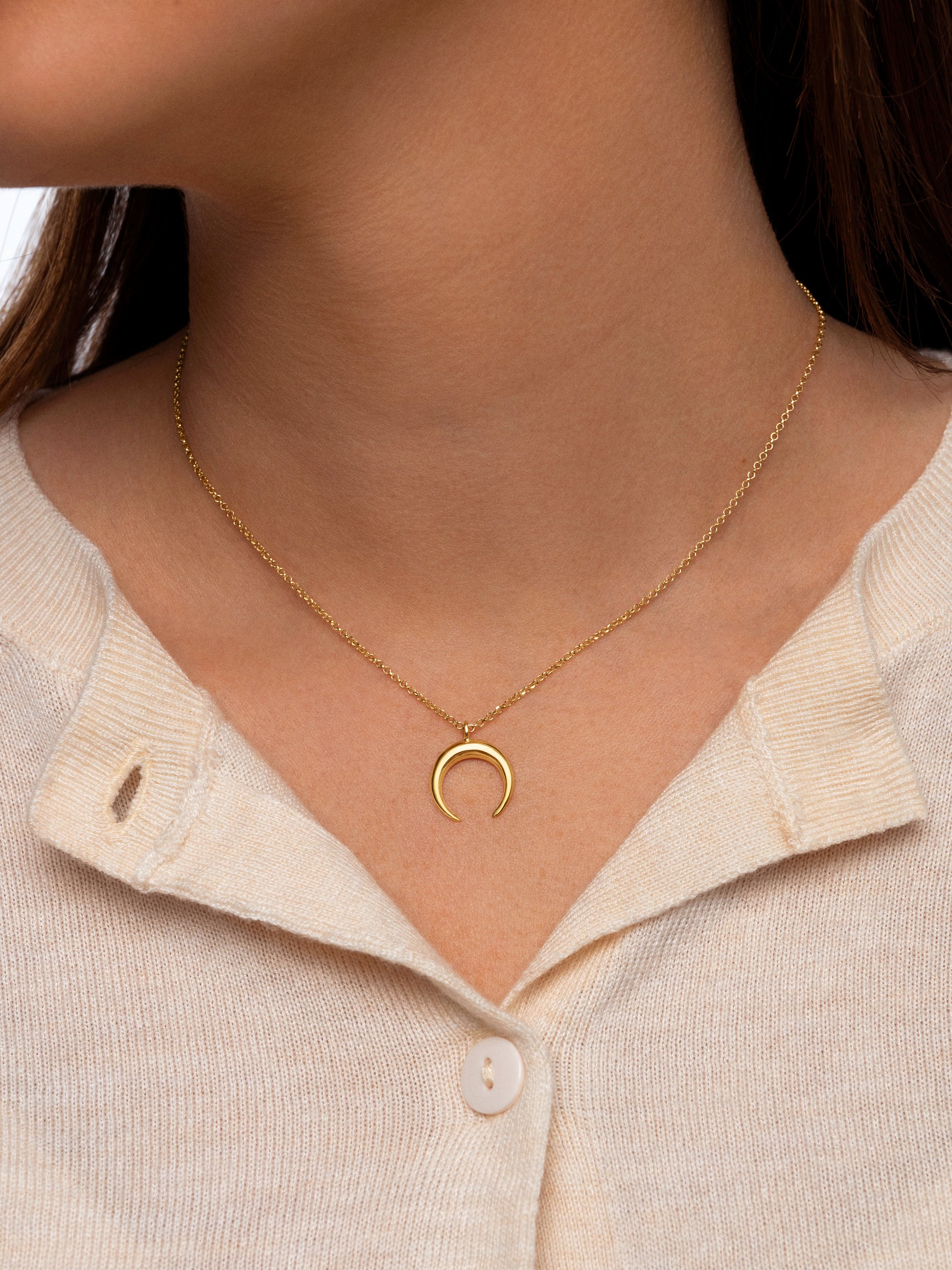 Collar Moonset Plata Baño Oro