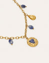Imagen detalle de Collana Multicharms Denim Cianite in Acciaio Placcato in Oro