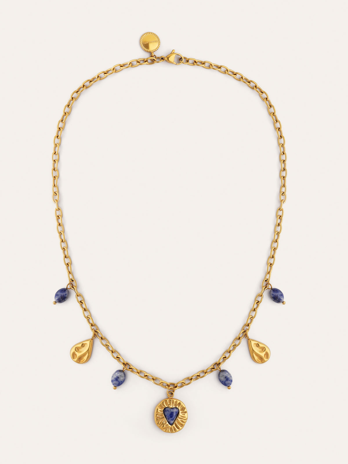 Collana Multicharms Denim Cianite in Acciaio Placcato in Oro - vista 5