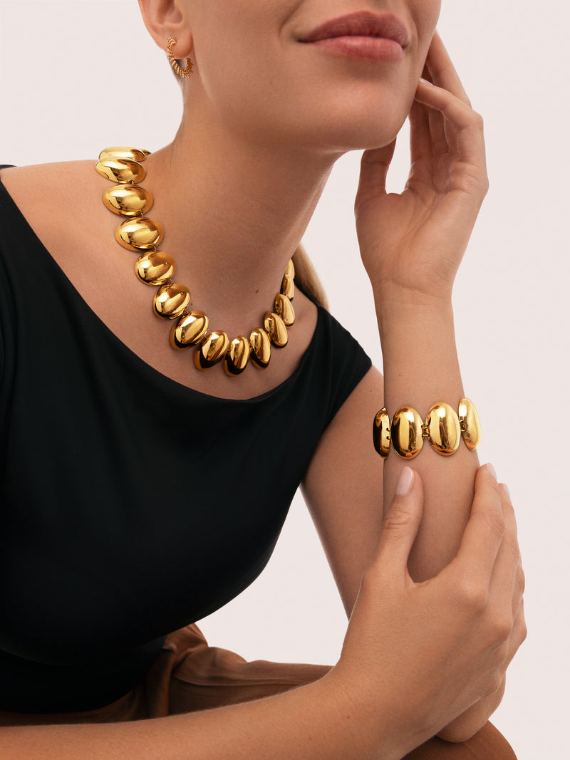 Collar Oceya Acero Baño Oro