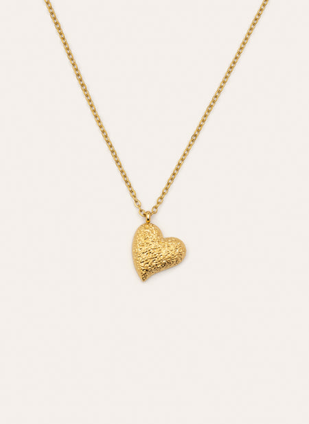 Organic Heart Stainless Steel Gold Necklace