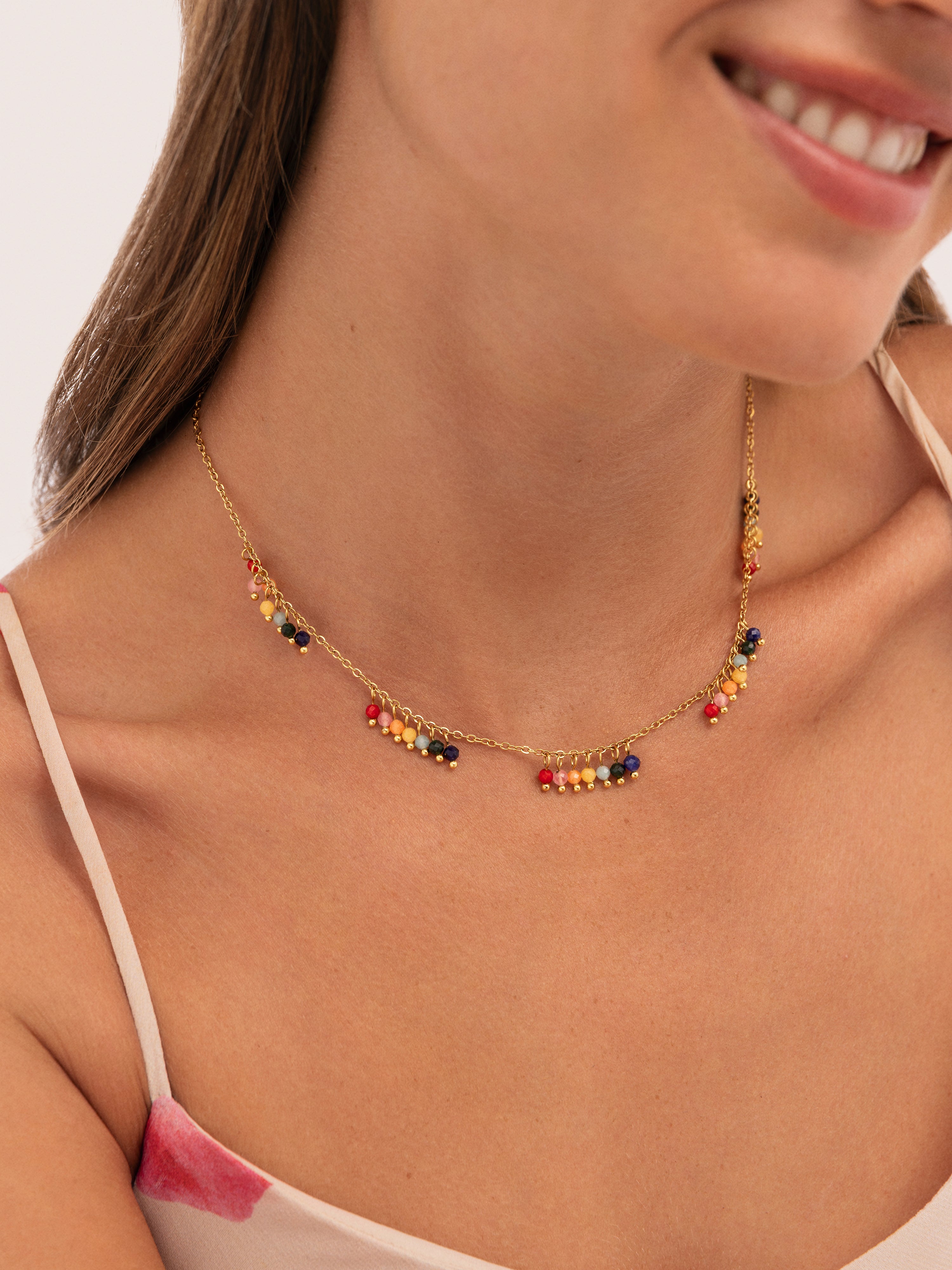 Collar Palmar Colors Acero Baño Oro