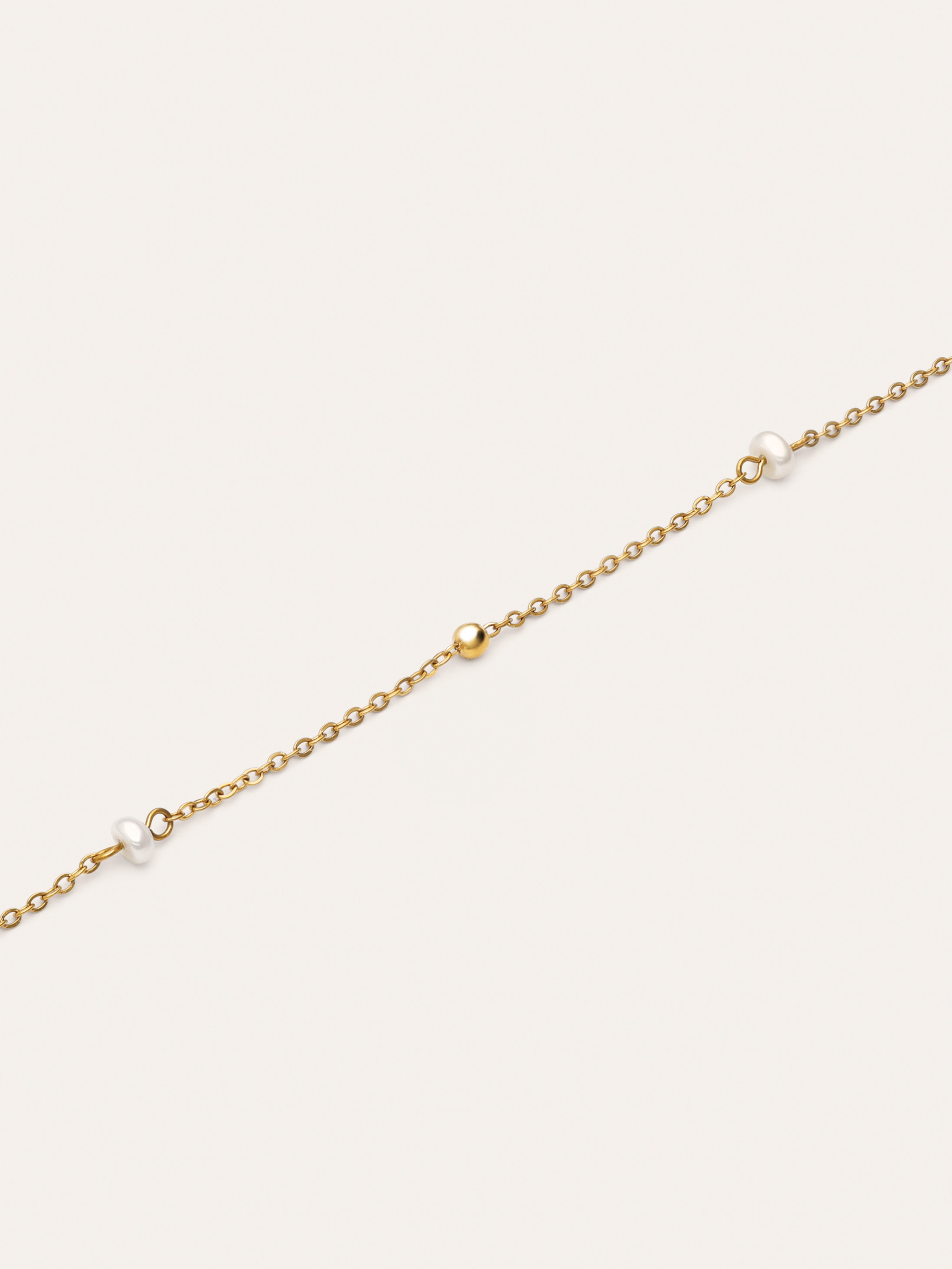Pearl Dots Stainless Steel Gold Necklace