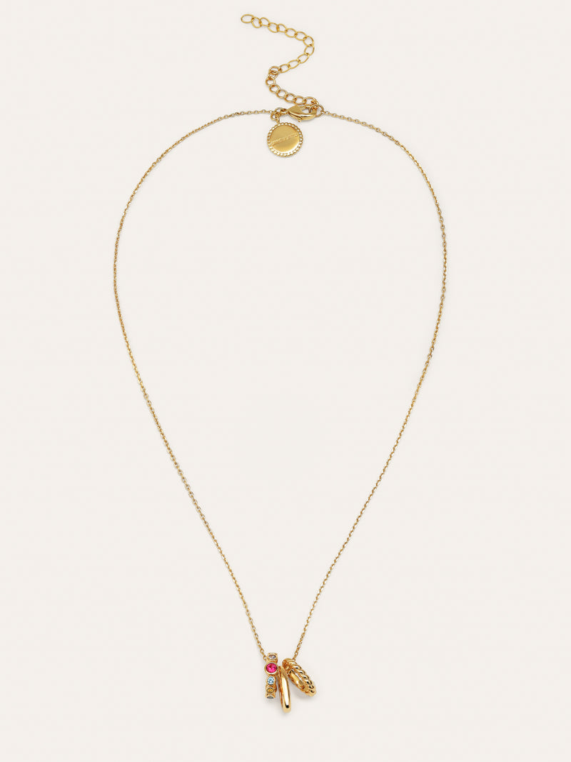 Pebble Family Colors Gold Necklace
