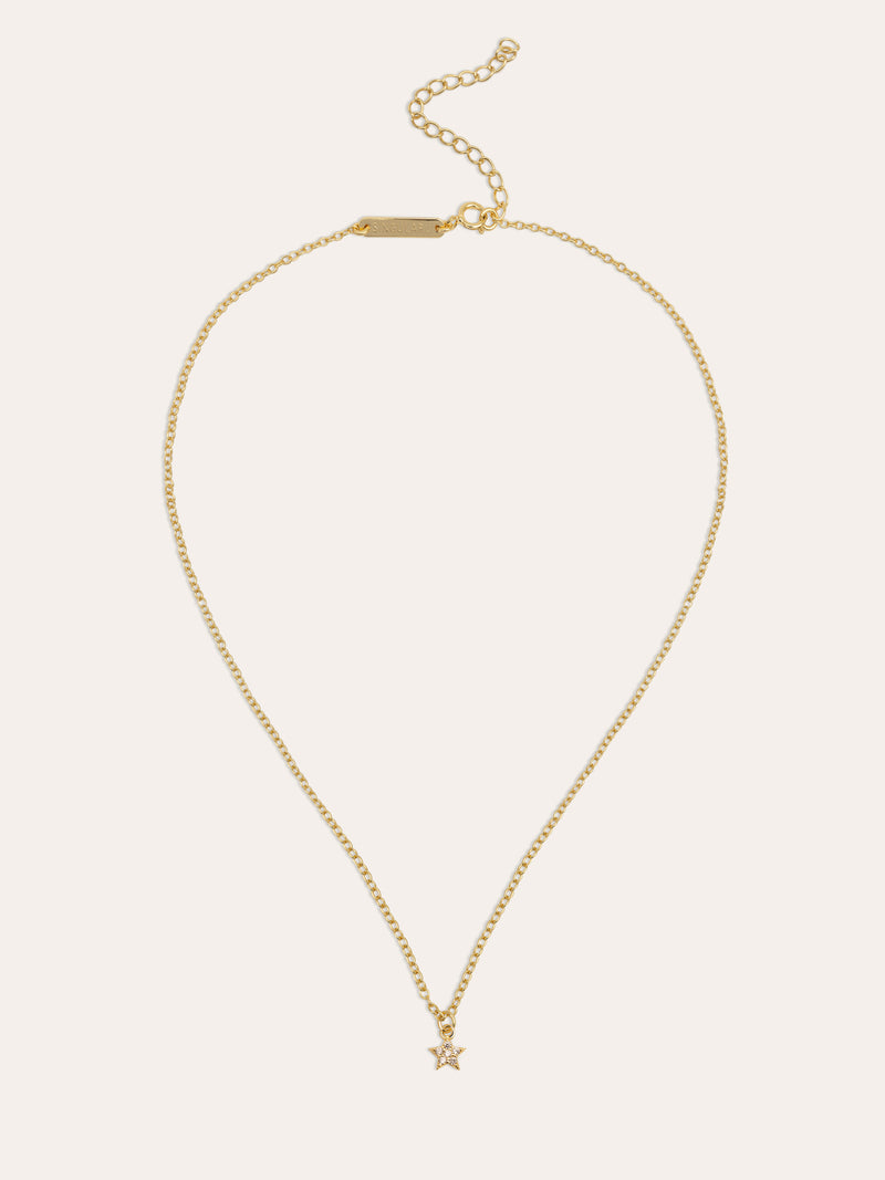 Colar Polaris Star Prata Banho Ouro