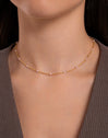 Collar Altea Dots Rose Quartz Baño Oro