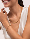 Collier chapelet en acier plaqué or - vista 4