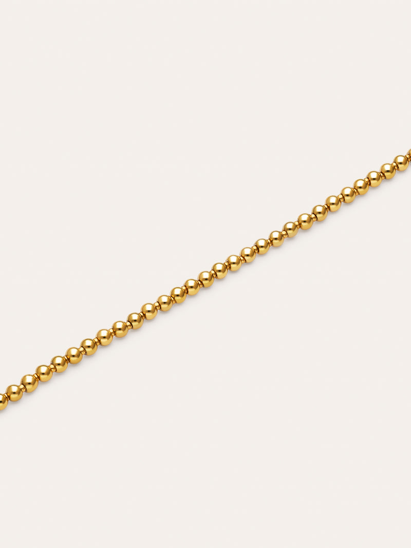 Collier chapelet en acier plaqué or