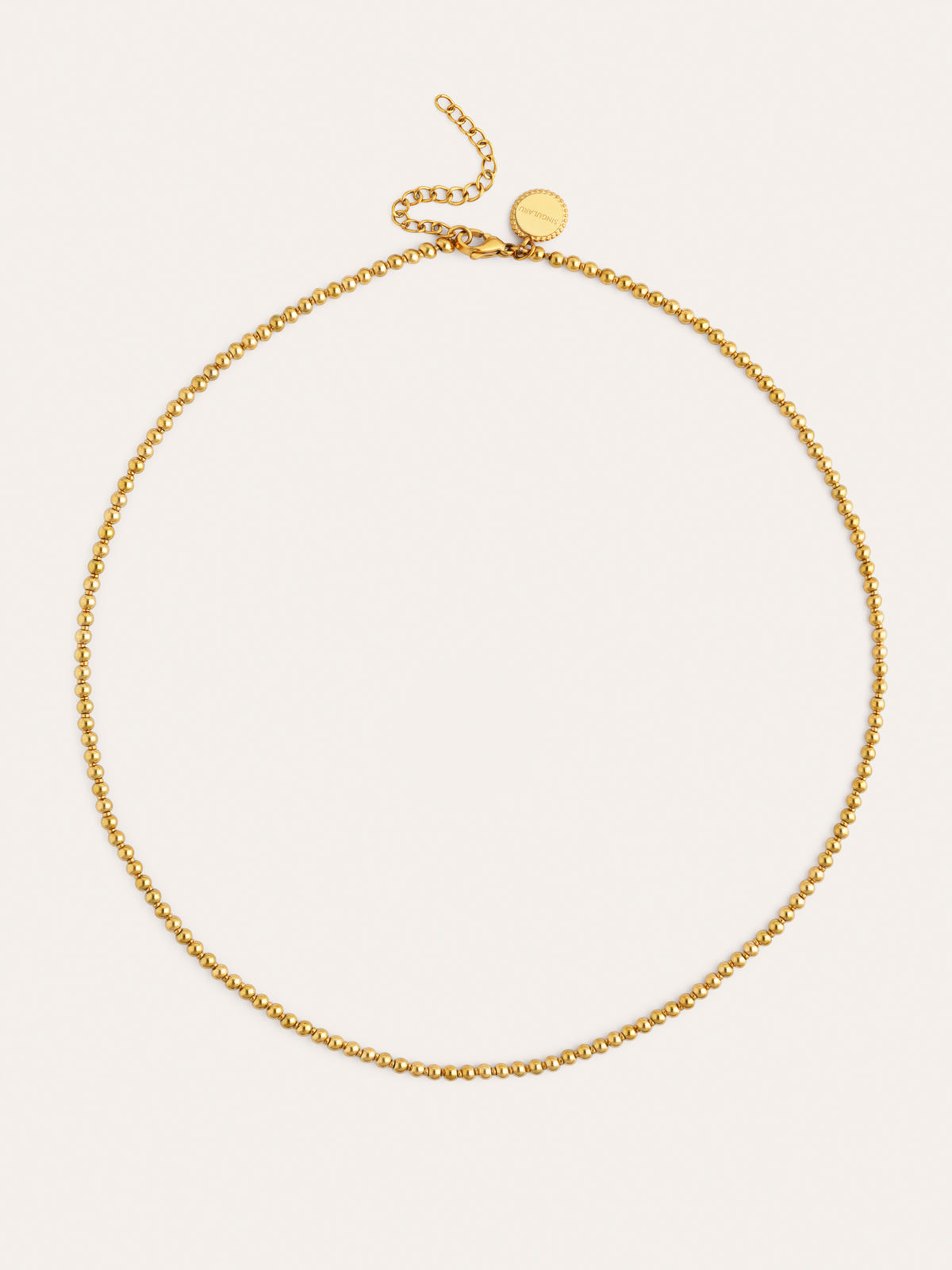 Collier chapelet en acier plaqué or - vista 5