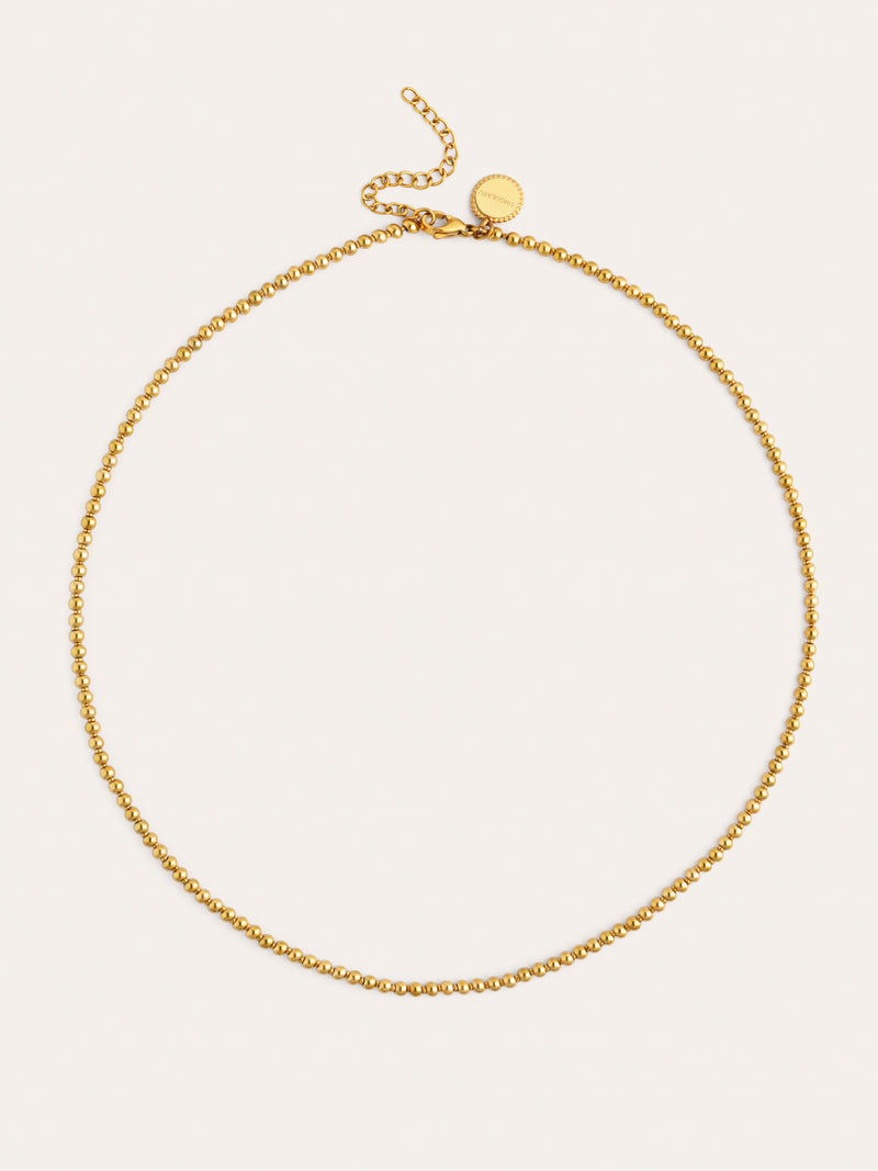 Collier chapelet en acier plaqué or