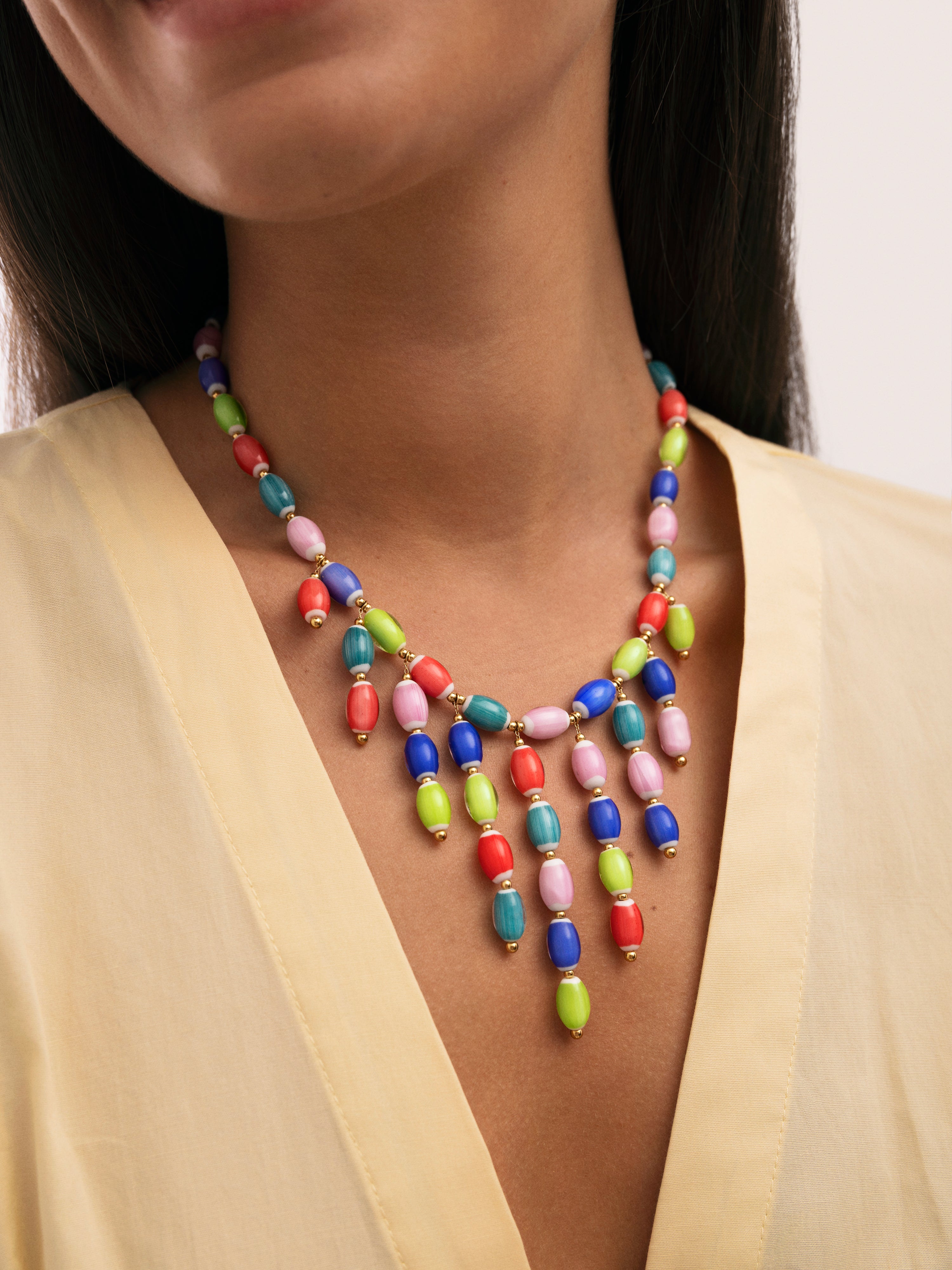 Collar Sahara Color Acero Baño Oro