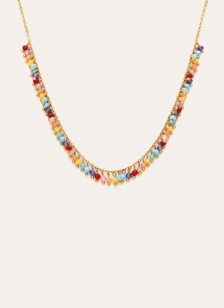 Collar Shamira Full Stones Acero Baño Oro