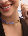 Skycolor Stones Stainless Steel Gold Necklace