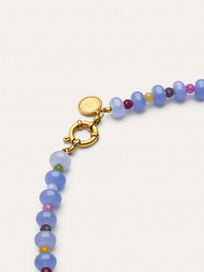 Skycolor Stones Stainless Steel Gold Necklace