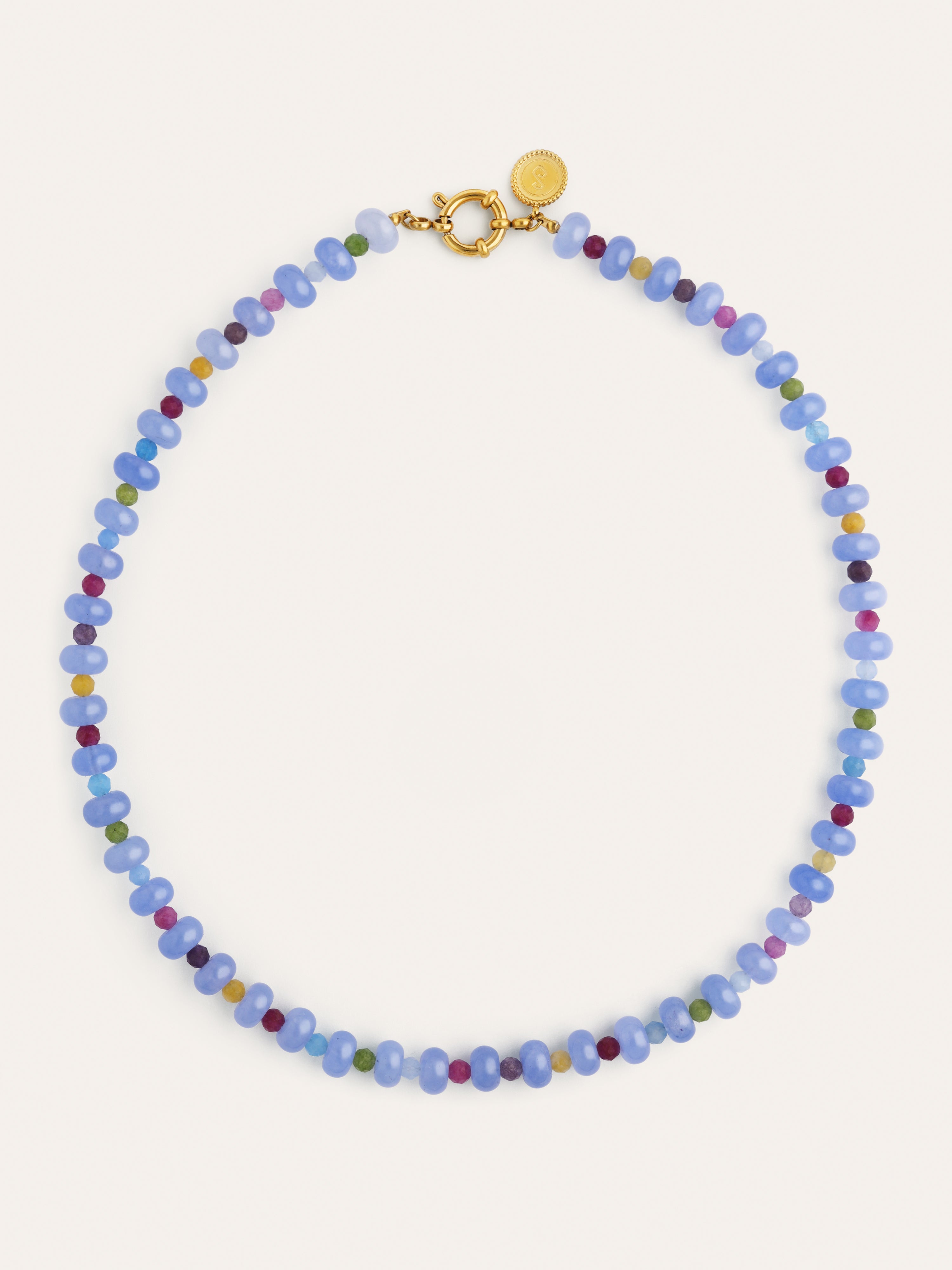 Skycolor Stones Stainless Steel Gold Necklace