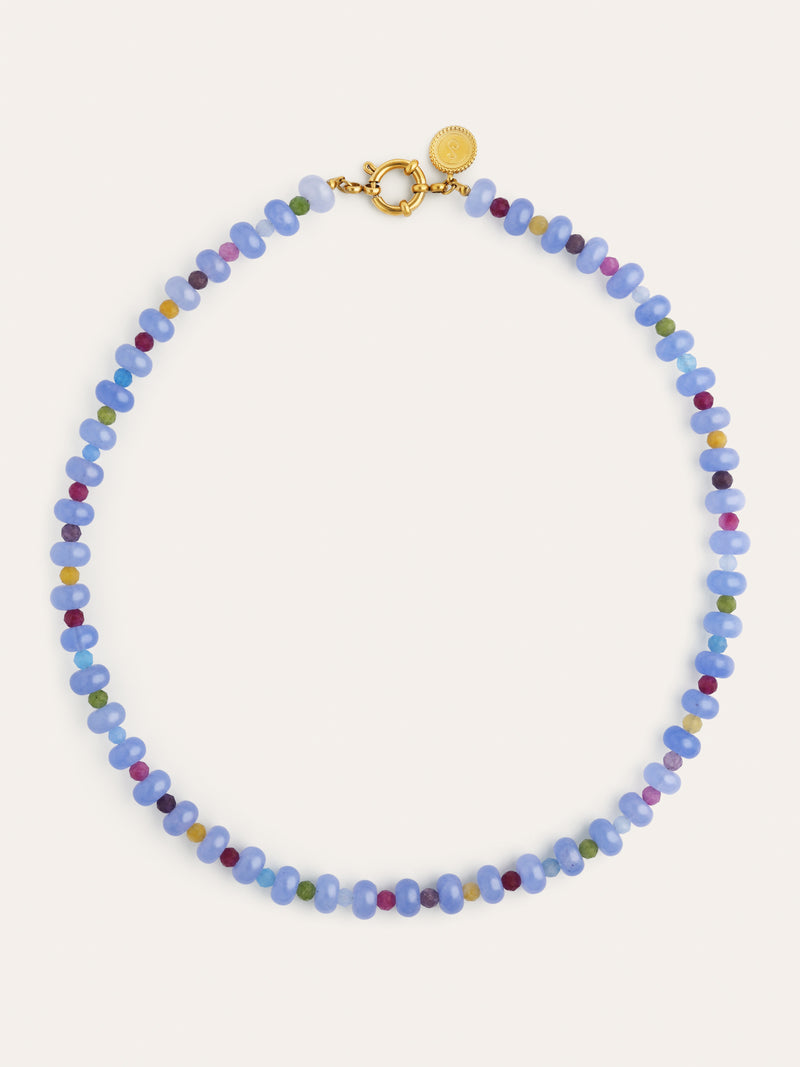 Skycolor Stones Stainless Steel Gold Necklace