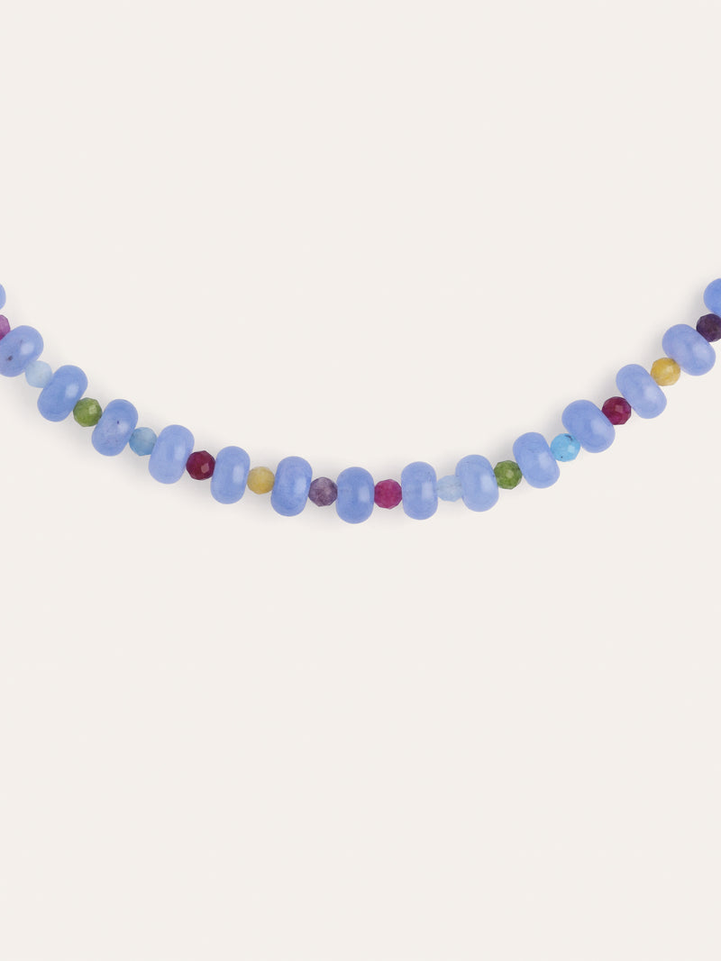 Skycolor Stones Stainless Steel Gold Necklace