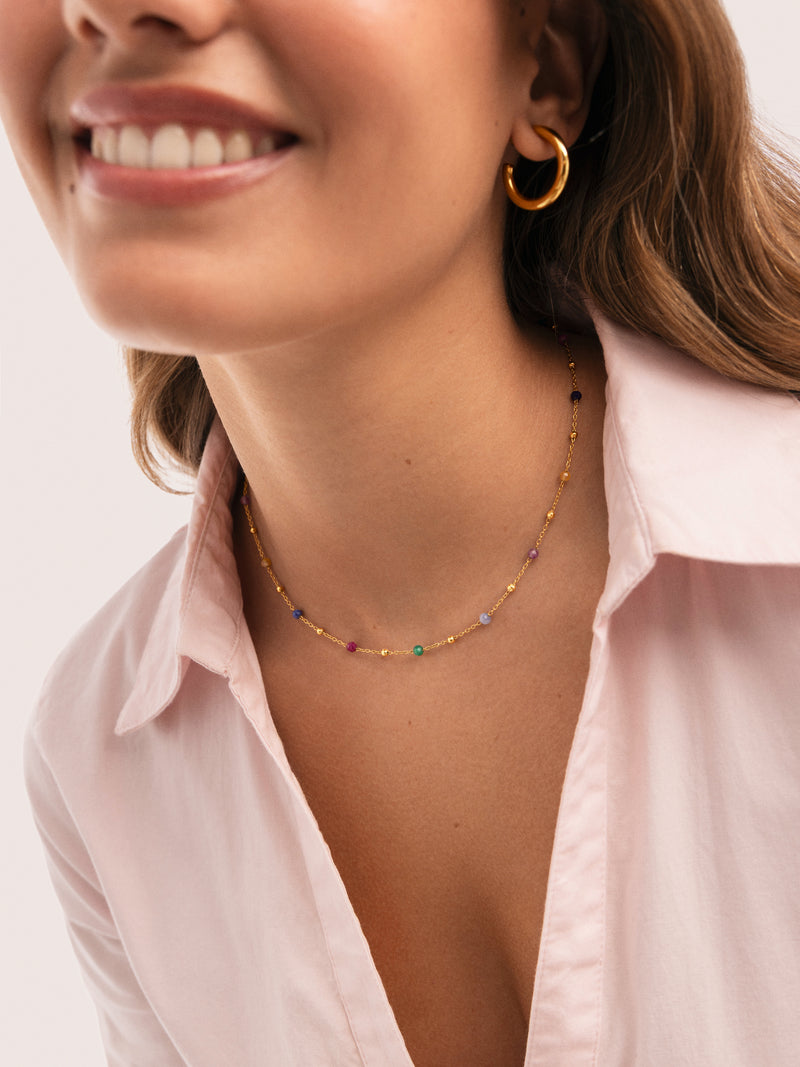 Collana Sophie Colors Acciaio Placcata Oro