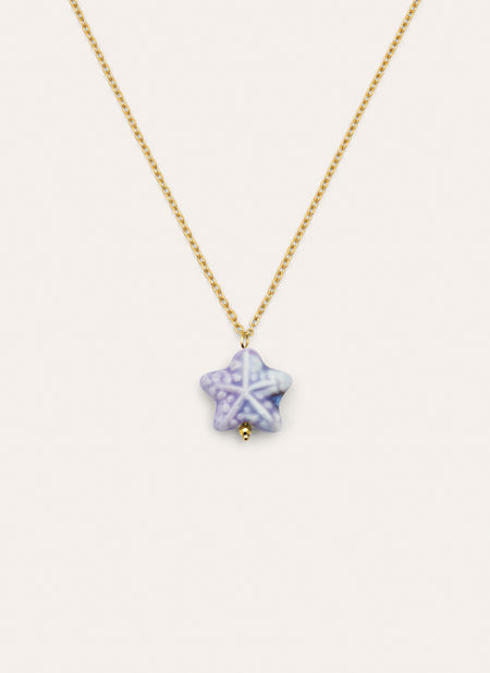 Starfish Blue Stainless Steel Gold Necklace