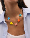 Collar Starfish Chic Color Acero Baño Oro