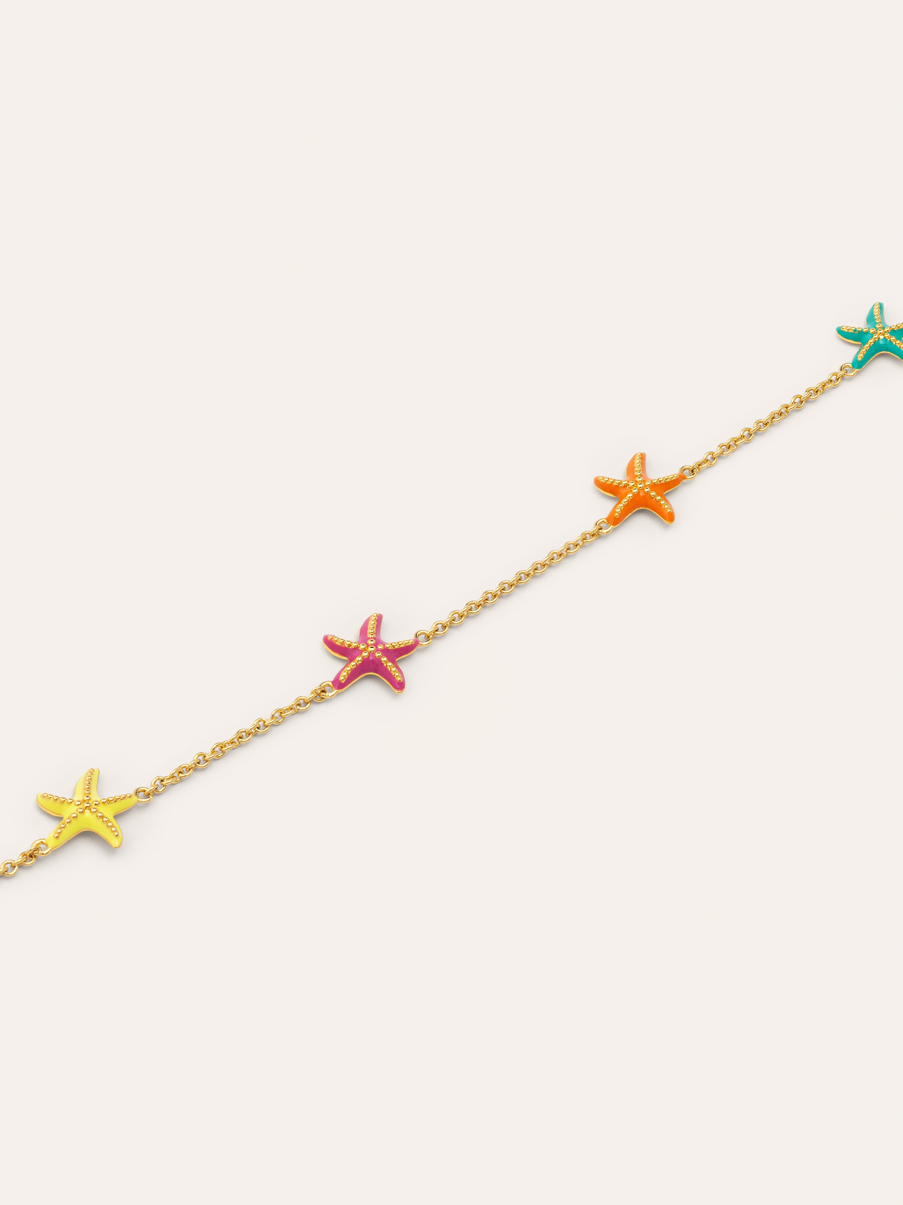 Starfish Enamel Colors Gold Necklace