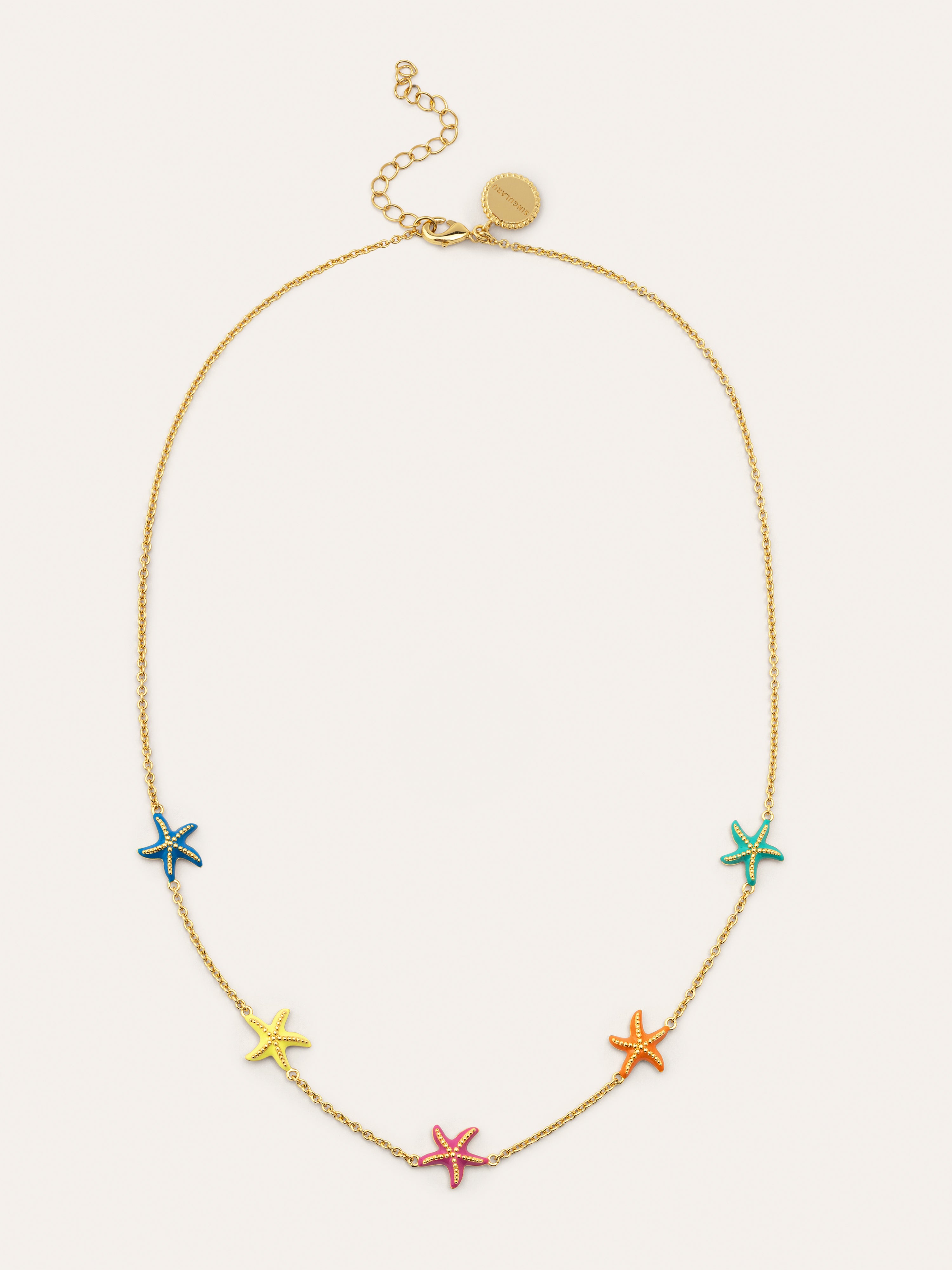 Starfish Enamel Colors Gold Necklace