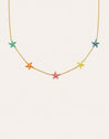 Starfish Enamel Colors Gold Necklace