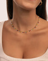 Swing Dots Colors Enamel Gold Necklace