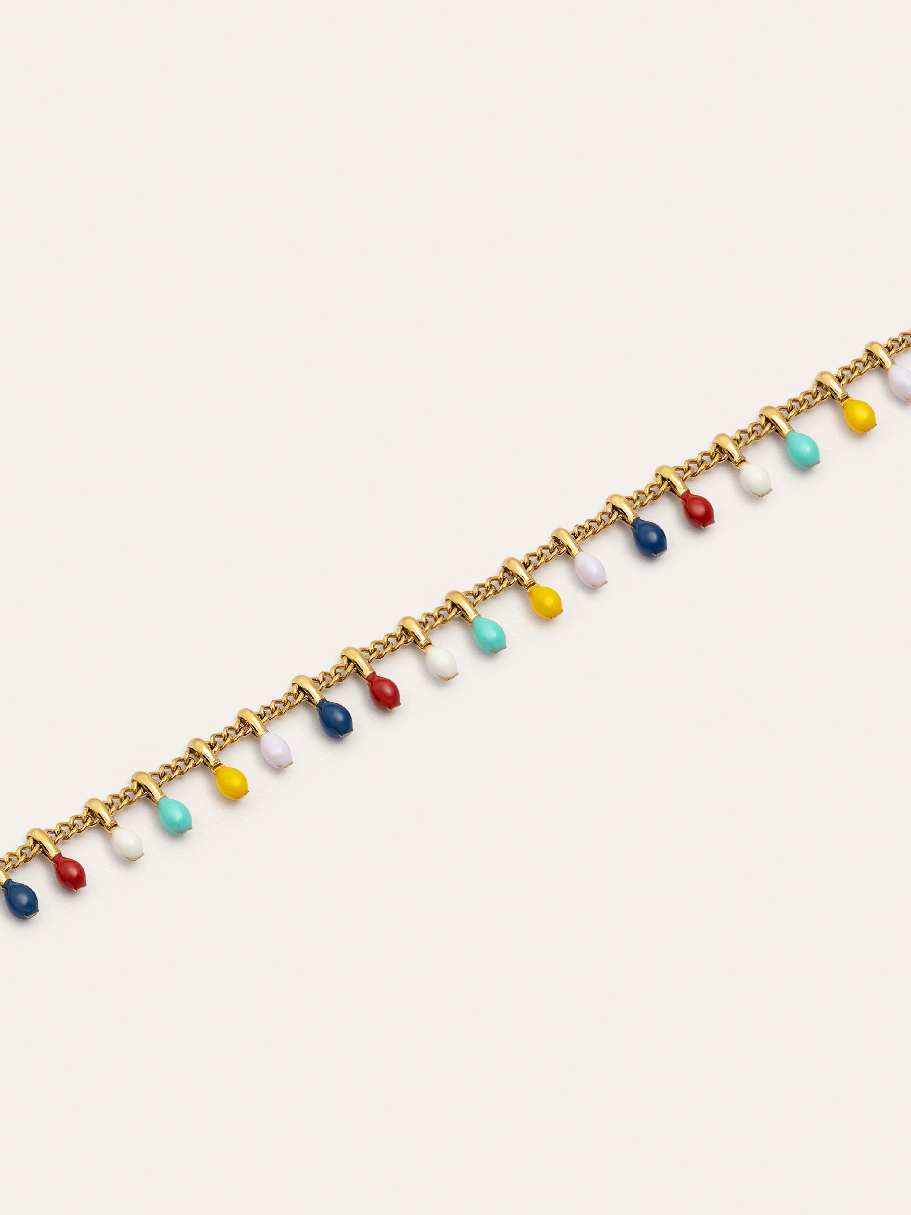 Swing Dots Colors Enamel Gold Necklace