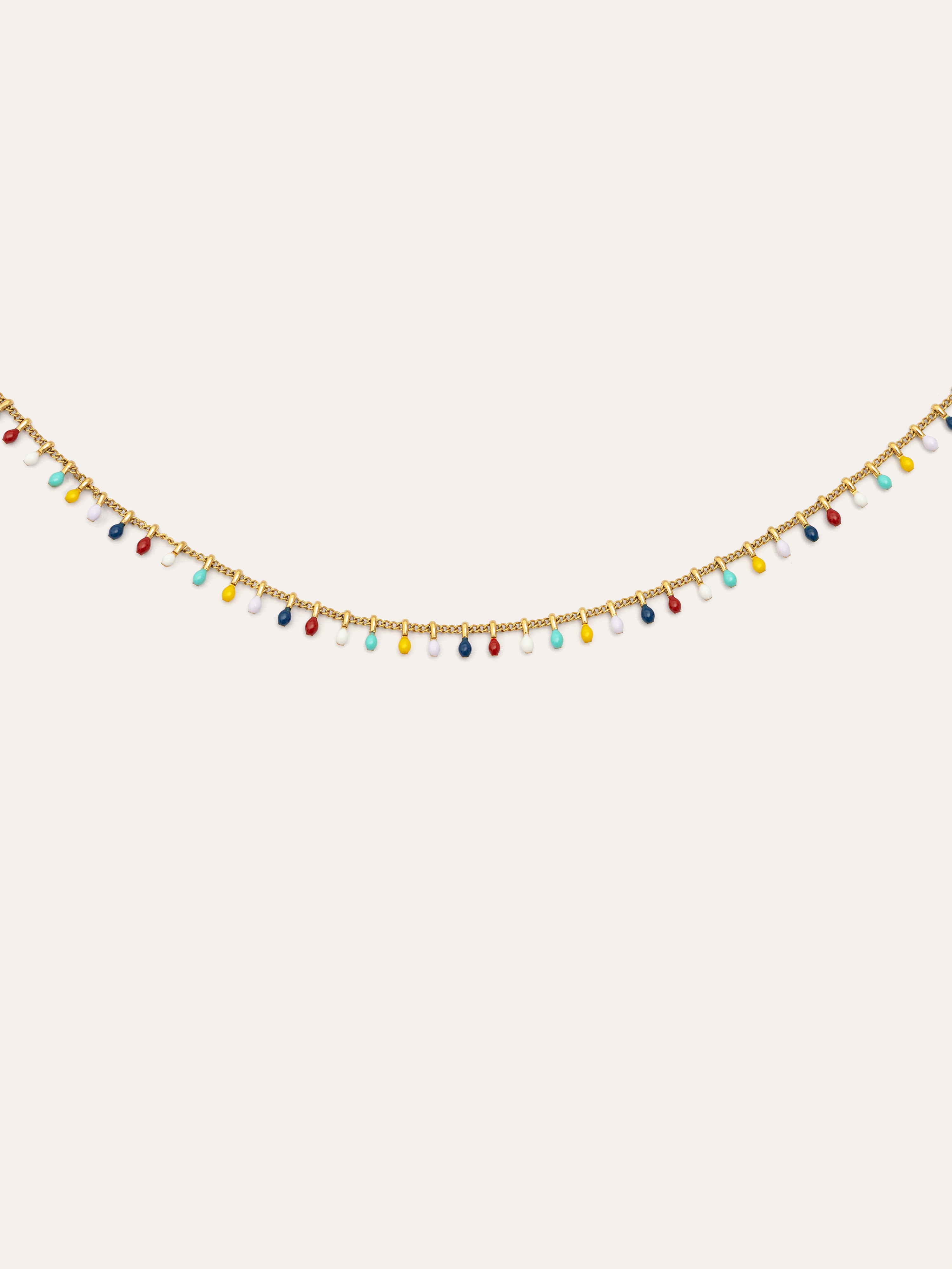 Swing Dots Colors Enamel Gold Necklace