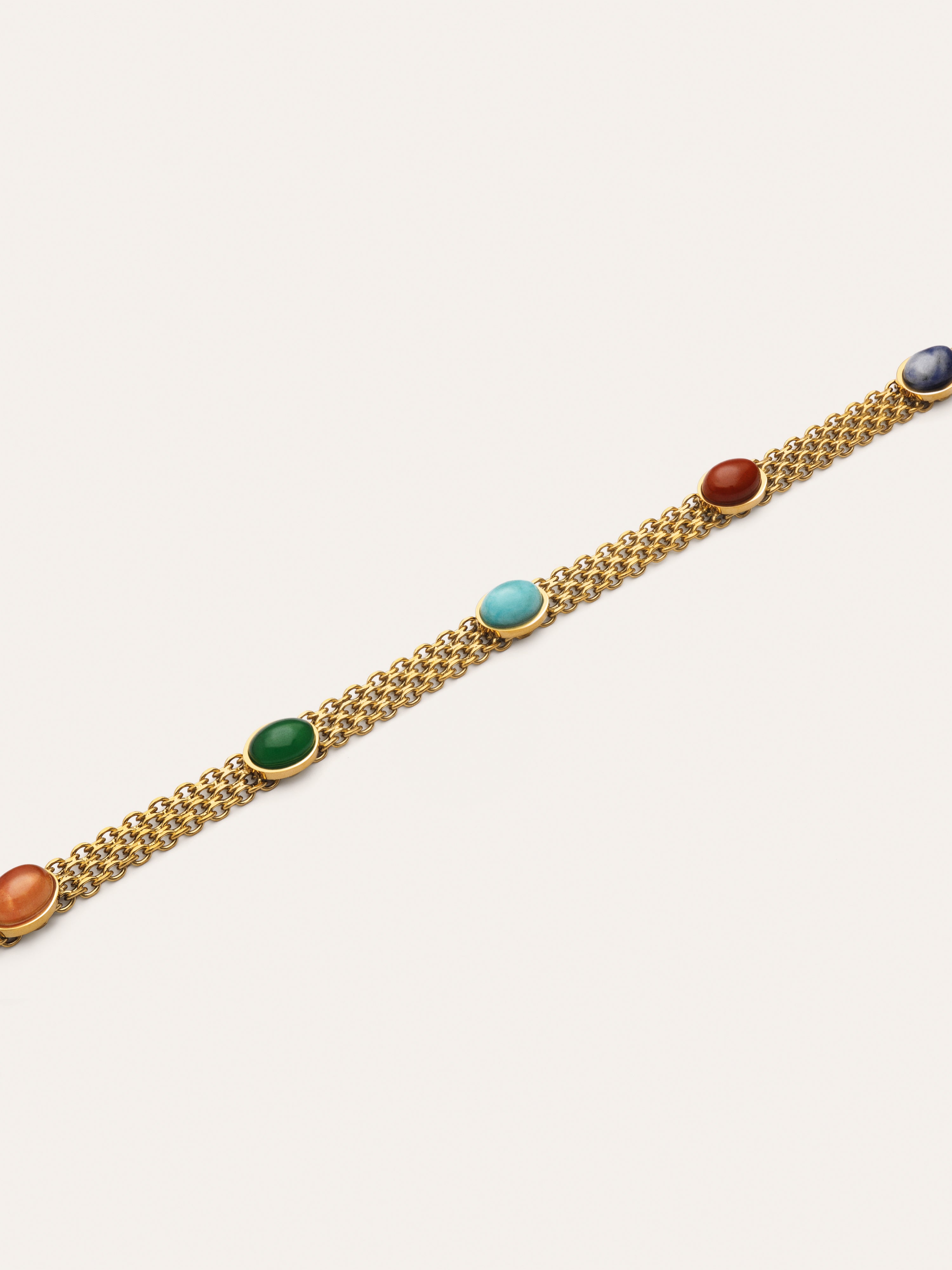 Tape Stones Stainless Steel Gold Choker 