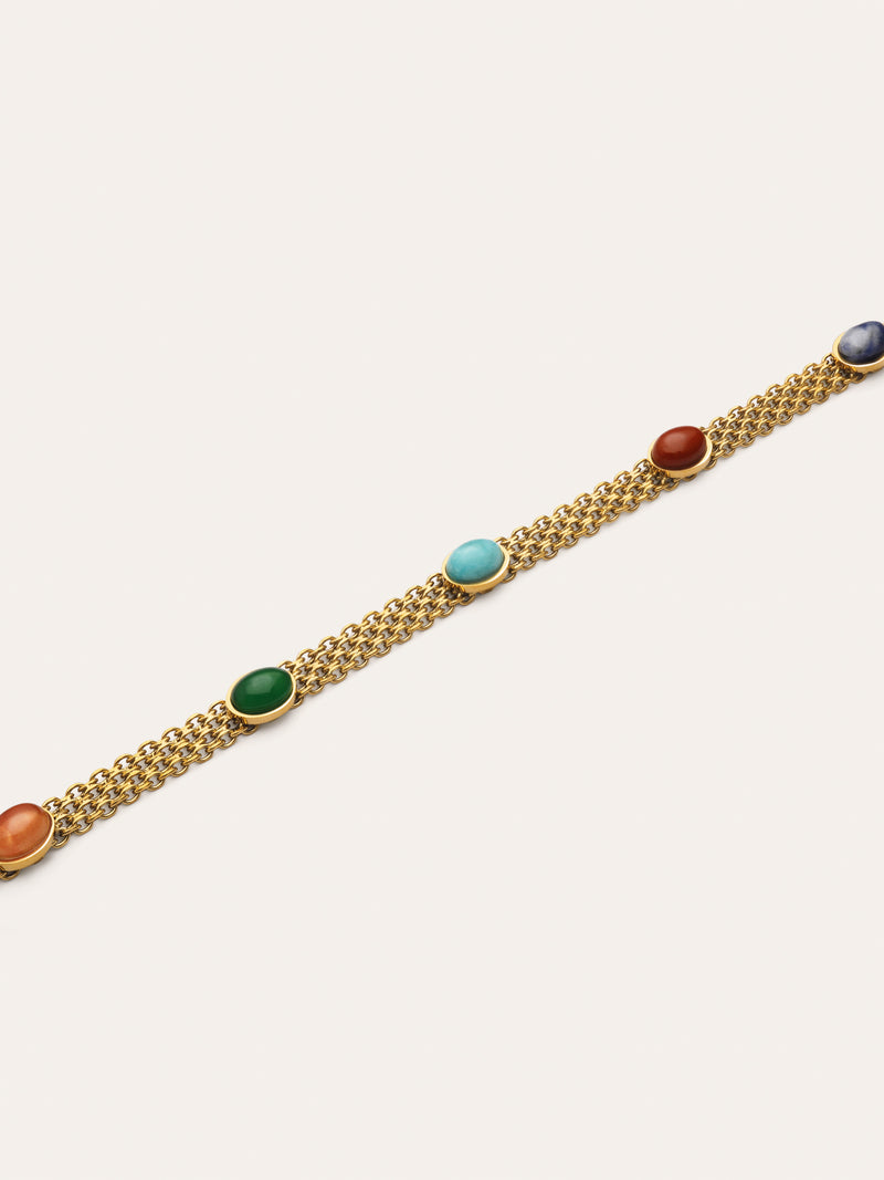 Tape Stones Stainless Steel Gold Choker 