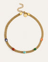 Tape Stones Stainless Steel Gold Choker 