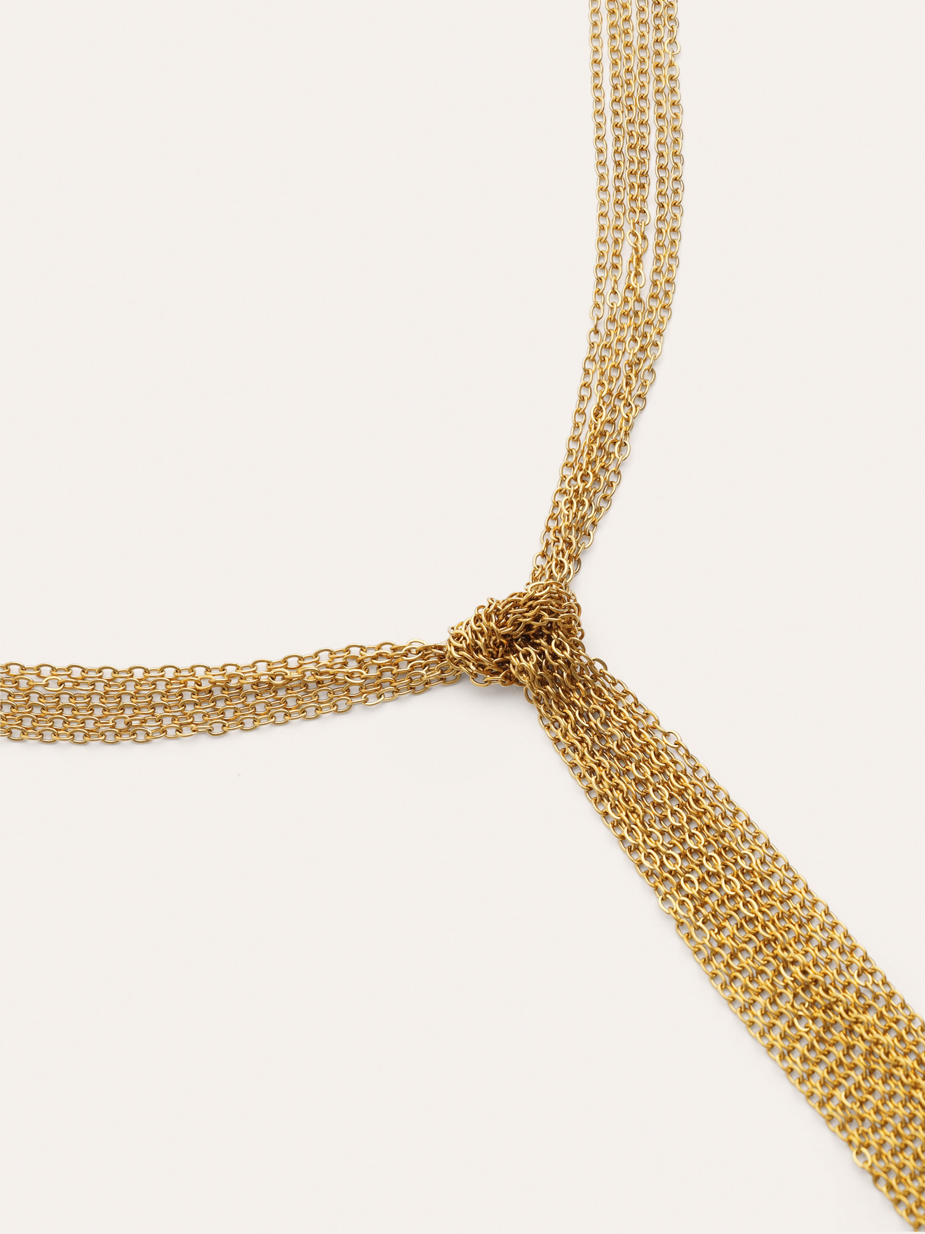 Collar Y Chains Acero Baño Oro