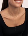 Collar Y Mini Stone Colors Acero Baño Oro