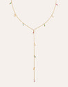 Collar Y Mini Stone Colors Acero Baño Oro