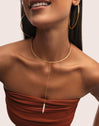 Y Pearl Stainless Steel Gold Choker 