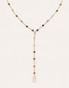 Collar Y Turmalina Stones Acero Baño Oro