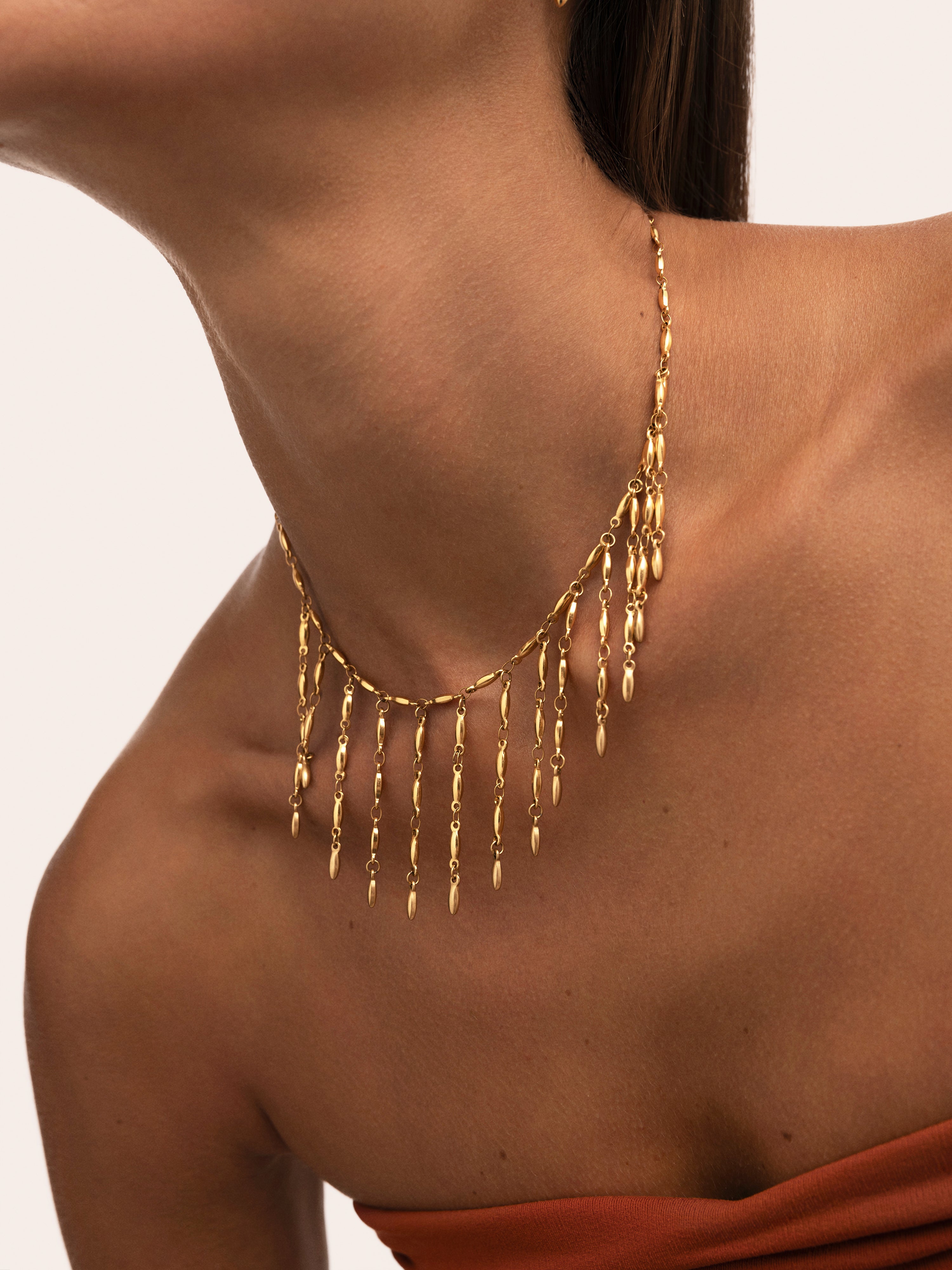 Collar Zafira Acero Baño Oro
