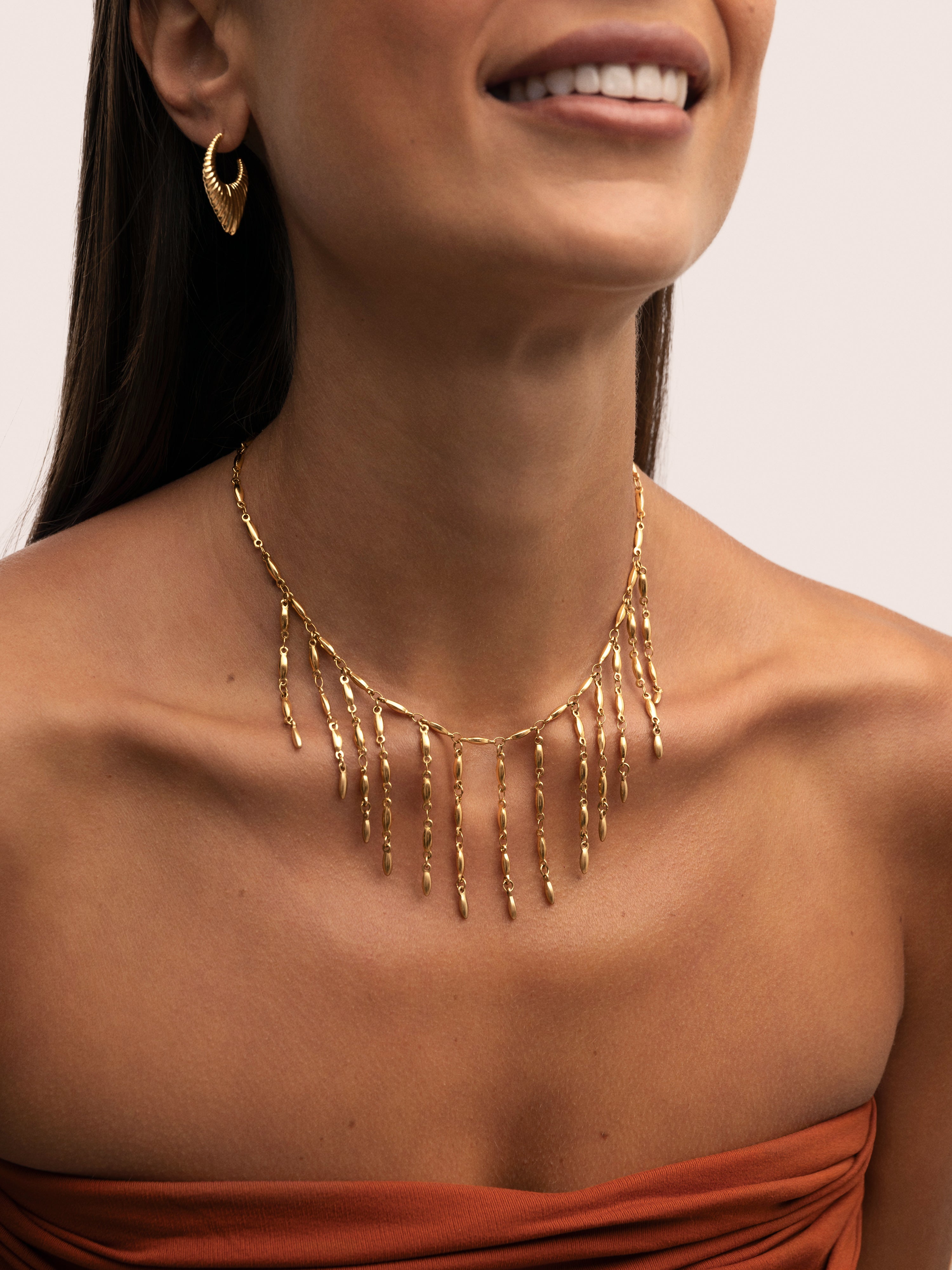 Collar Zafira Acero Baño Oro