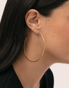 Ankara Heart XL Stainless Steel Gold Hoop Earrings