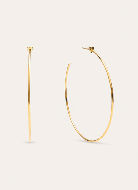 Ankara Heart XL Stainless Steel Gold Hoop Earrings