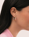 Pendientes Aro Carmen Carla Enamel Acero Baño Oro