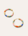 Pendientes Aro Carmen Carla Enamel Acero Baño Oro